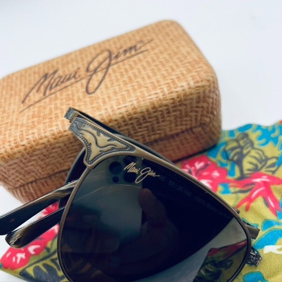 MAUI JIM 706-16C STILLWATER FOLDING‎ SUNGLASSES Antique GOLD w/ Bronze Lenses